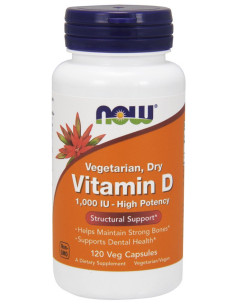 Vitamin D, 1000 IU Vegetarian - Dry - 120 vcaps | NOW Foods
