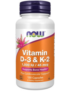 Vitamin D-3 & K-2 - 120 caps | NOW Foods