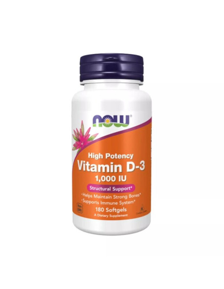 Vitamin D-3, 1000 IU - 180 softgels | NOW Foods