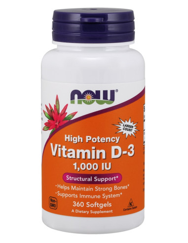 Vitamin D-3, 1000 IU - 360 softgels | NOW Foods