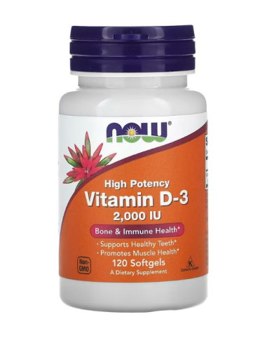 Vitamin D-3, 2000 IU - 120 softgels | NOW Foods