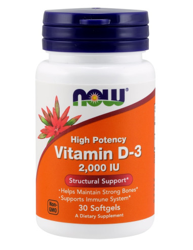 Vitamin D-3, 2000 IU - 30 softgels | NOW Foods