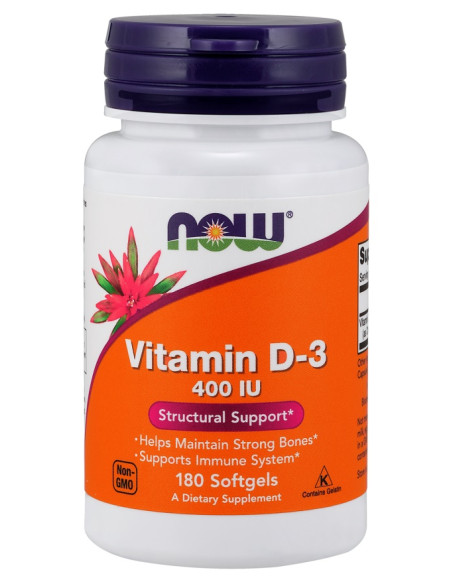 Vitamin D-3, 400 IU - 180 softgels | NOW Foods