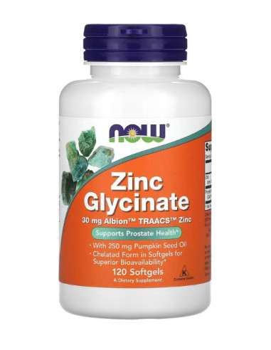 Zinc Glycinate - 120 softgels | NOW Foods