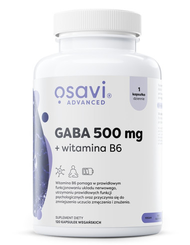 GABA 500mg + Witamina B6 - 120 vcaps | Osavi