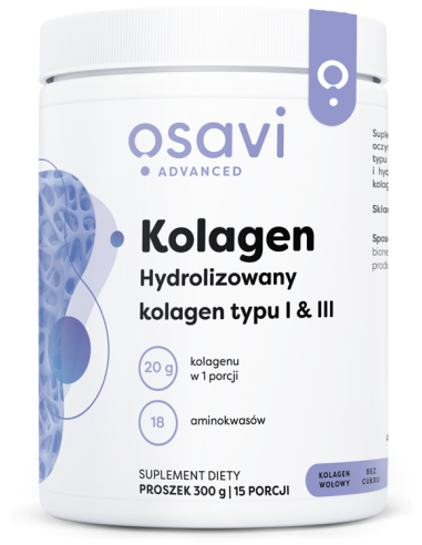 Kolagen Hydrolizowany, Typu I & III - 300g | Osavi