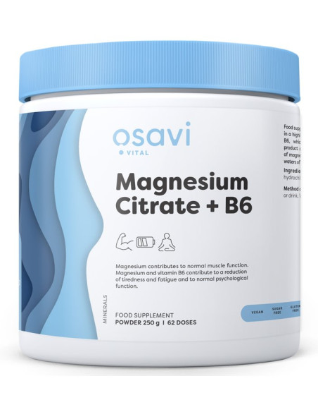 Magnesium Citrate + B6 Powder - 250g | Osavi
