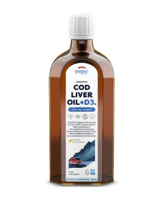 Norwegian Cod Liver Oil + D3, 1000mg Omega 3 (Lemon) -...