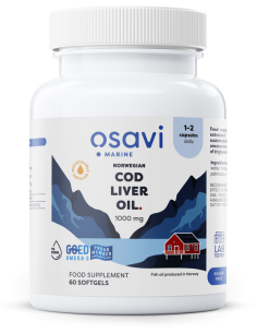 Norwegian Cod Liver Oil Softgels, 1000mg (Lemon) - 60...