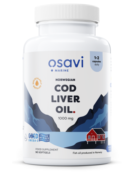 Norwegian Cod Liver Oil Softgels, 1000mg (Lemon) - 90 softgels | Osavi