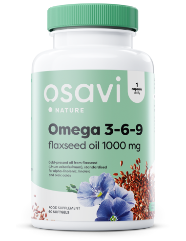 Omega 3-6-9 Flaxseed Oil, 1000mg - 60 softgels...