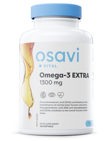 Omega-3 Extra Molecularly Distilled, 1300mg (Lemon) - 120 softgels | Osavi