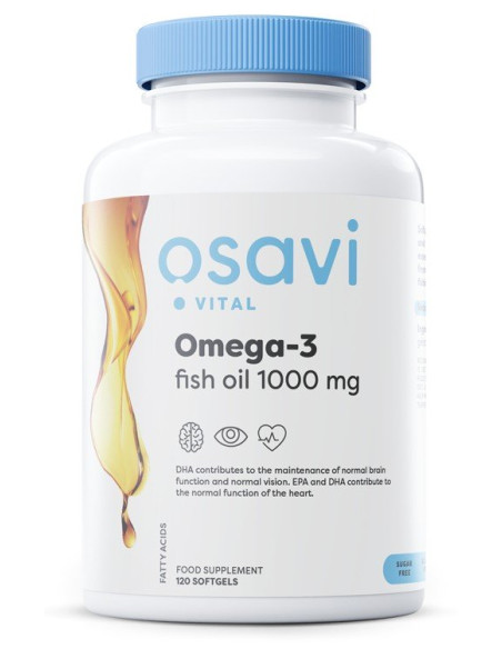 Omega-3 Fish Oil Molecularly Distilled, 1000mg (Lemon) - 120 softgels | Osavi