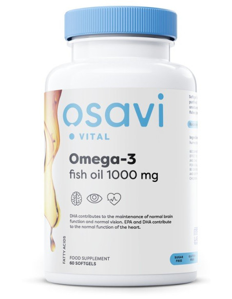 Omega-3 Fish Oil Molecularly Distilled, 1000mg (Lemon) - 60 softgels | Osavi