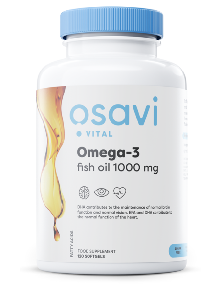 Omega-3 Fish Oil Molecularly Distilled, 1000mg - 120 softgels | Osavi