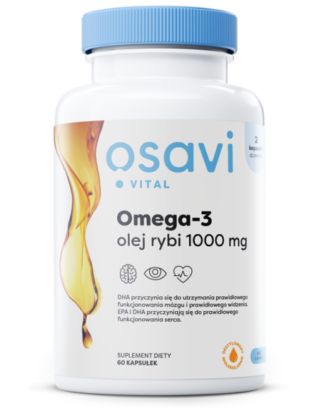 Omega-3 Olej Rybi Molecularly Distilled, 1000mg - 60 softgels | Osavi