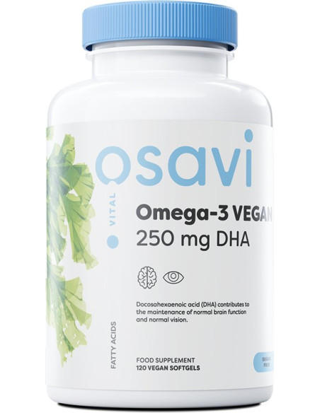 Omega-3 Vegan, 250mg DHA - 120 vegan softgels | Osavi