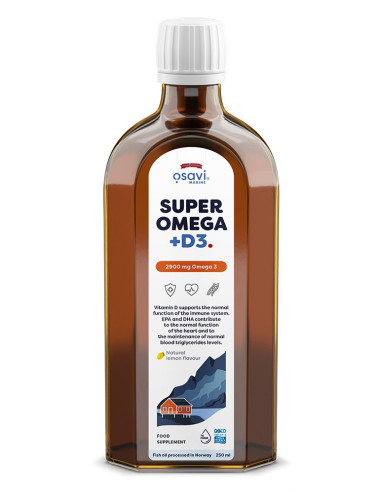 Super Omega + D3, 2900mg Omega 3 (Lemon) - 250...