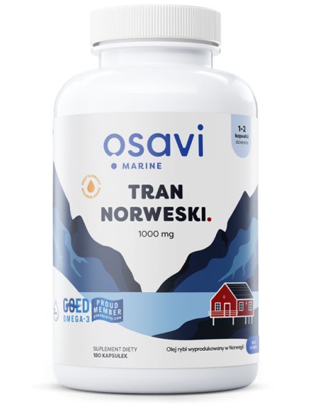 Tran Norweski Kapsułki, 1000mg (Cytryna) - 180 softgels | Osavi