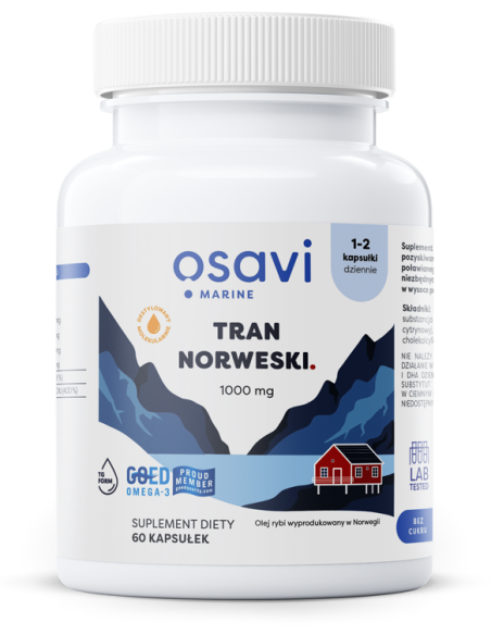 Tran Norweski Kapsułki, 1000mg (Cytryna) - 60 softgels | Osavi