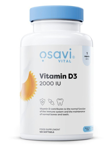 Vitamin D3, 2000IU - 120 softgels | Osavi