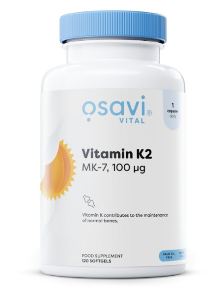Vitamin K2 MK-7, 100mcg - 120 softgels | Osavi