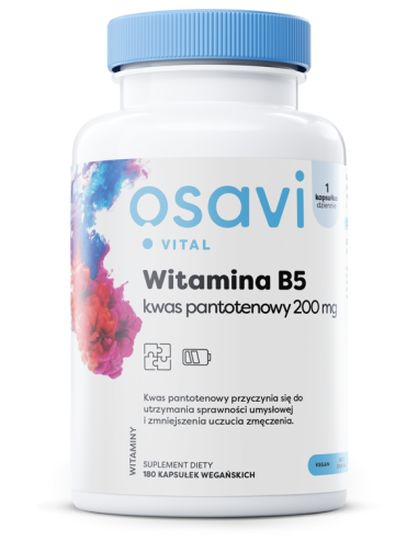 Witamina B5 Kwas Pantotenowy, 200mg - 180 vegan...