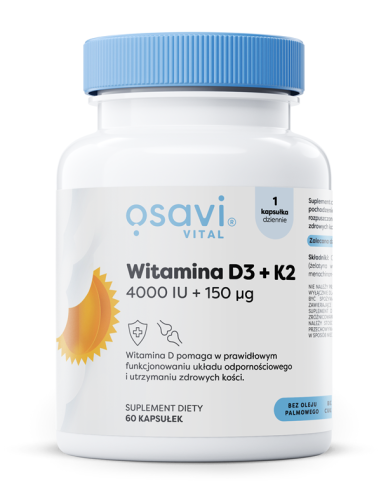 Witamina D3 + K2, 4000IU + 150mcg - 60 softgels...
