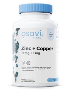 Zinc + Copper, 15mg + 1mg - 120 vegan caps | Osavi