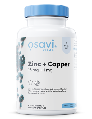 Zinc + Copper, 15mg + 1mg - 120 vegan caps  |...