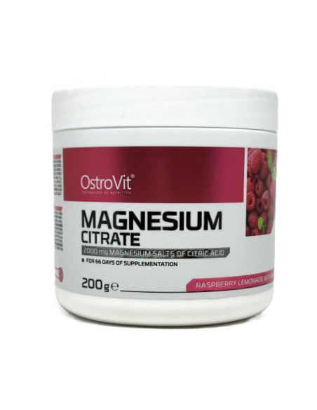 Magnesium Citrate, Raspberry Lemonade with Mint - 200g | OstroVit