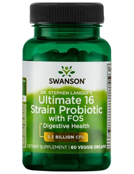 Dr. Stephen Langer's Ultimate 16 Strain Probiotic with FOS, 3.2 Billion CFU - 60 vcaps | Swanson