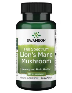 Full Spectrum Lion's Mane Mushroom, 500mg - 60 caps |...