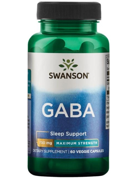 GABA, 750mg Maximum Strength - 60 vcaps | Swanson