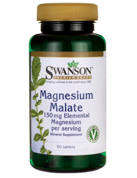 Magnesium Malate, 150mg Elemental Magnesium - 60 tablets | Swanson