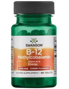 Vitamin B-12 Methylcobalamin, 2500mcg Cherry - 60 tablets...