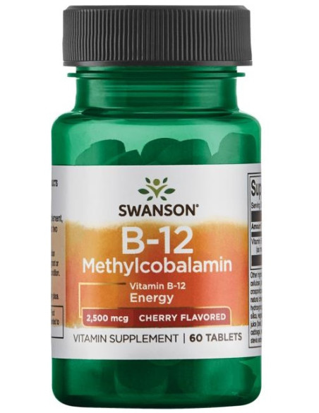 Vitamin B-12 Methylcobalamin, 2500mcg Cherry - 60 tablets | Swanson
