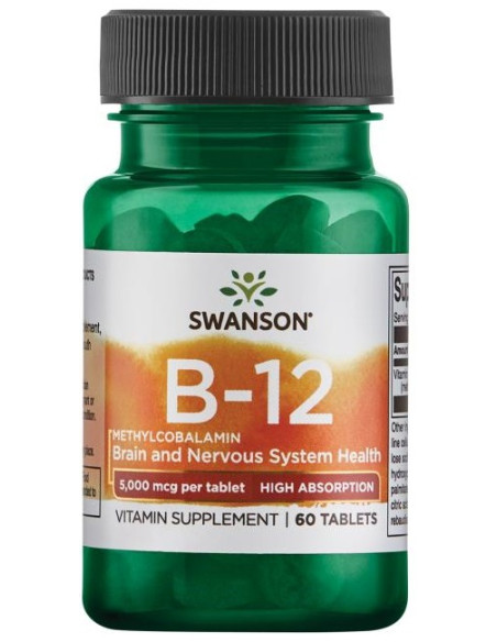 Vitamin B-12 Methylcobalamin, 5000mcg High Absorption - 60 tabs | Swanson