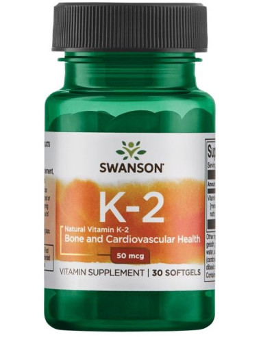 Vitamin K-2 - Natural, 50mcg - 30 softgels |...