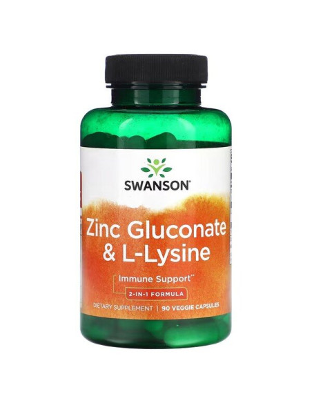 Zinc Gluconate & L-Lysine - 90 vcaps | Swanson