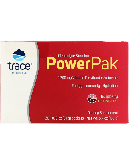 Electrolyte Stamina Power Pak, Raspberry - 30 packets | Trace Minerals