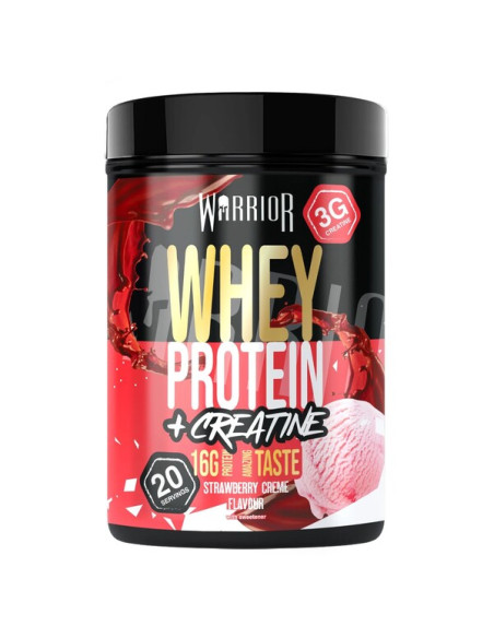 Whey Protein + Creatine, Strawberry Creme - 500g | Warrior