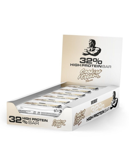 32% High Protein Bar, Cookies & Cream - 12 x 60g | Weider