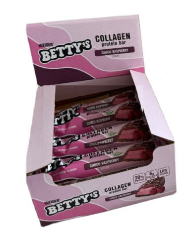Betty's Collagen Protein Bar, Choco-Raspberry -...