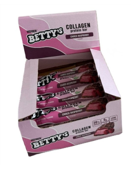 Betty's Collagen Protein Bar, Choco-Raspberry - 12 x 50g | Weider