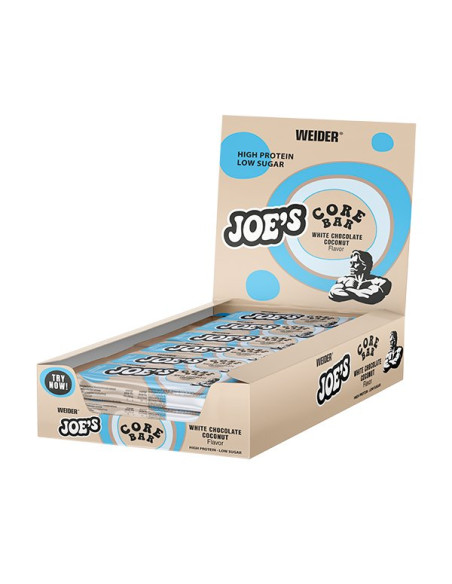 Joe's Core Bar, White Chocolate Coconut - 12 x 45g | Weider