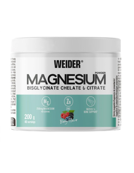Magnesium Bisglycinate Chelate & Citrate, Berry - 200g | Weider