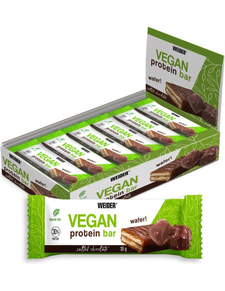 Vegan Protein Bar, Salted Chocolate - 12 x 35g | Weider