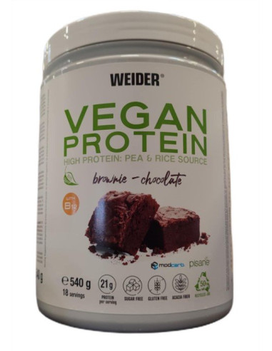Vegan Protein, Brownie Chocolate - 540g | Weider