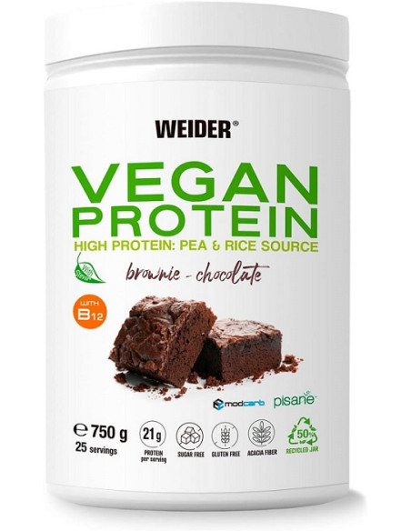 Vegan Protein, Brownie Chocolate - 750g | Weider